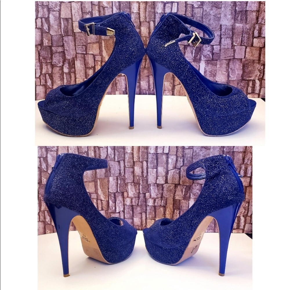 Blue Glitter Performance Heels